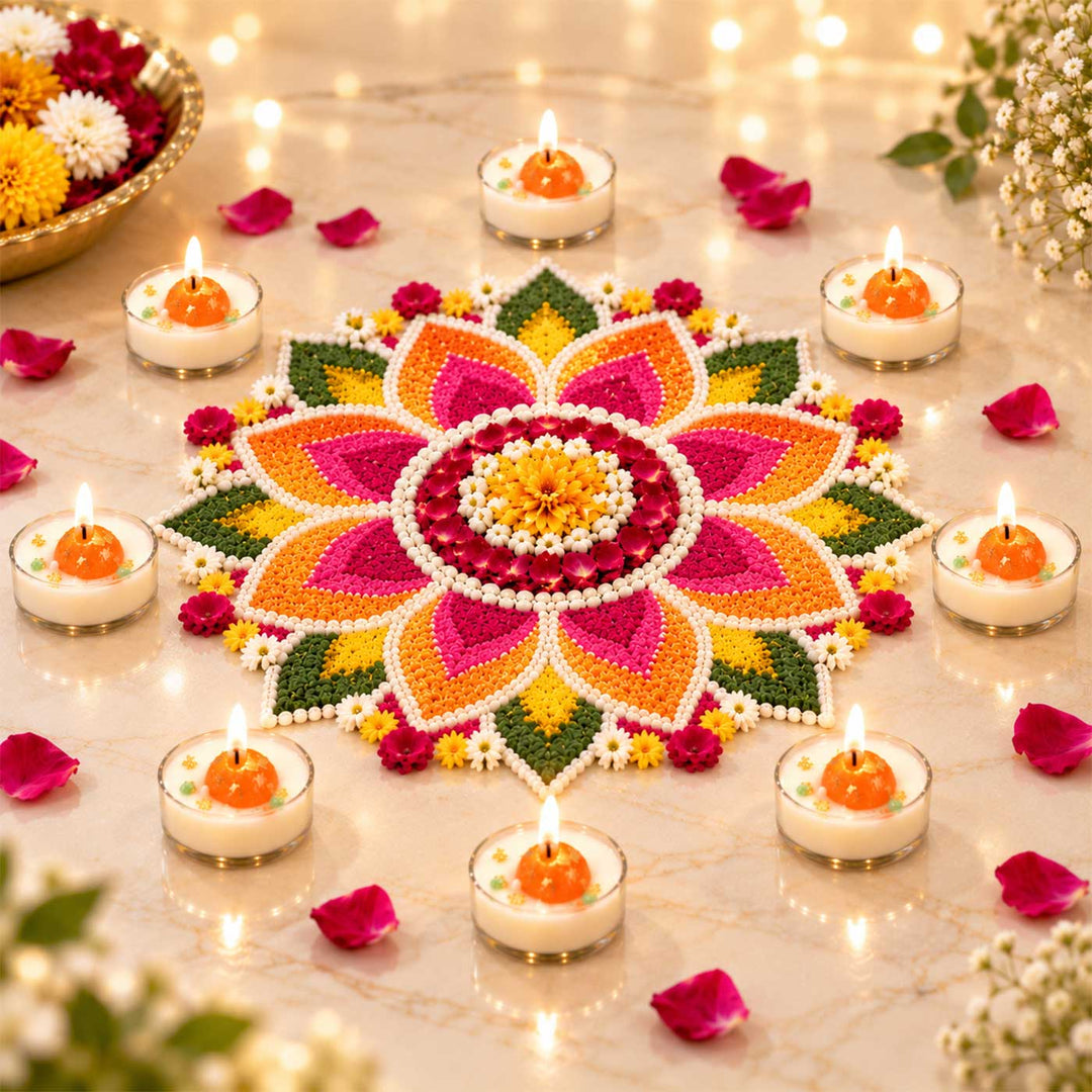 8 pc | Handmade Ladoo Kesar Pista Scented Soy Wax Tealight Candle