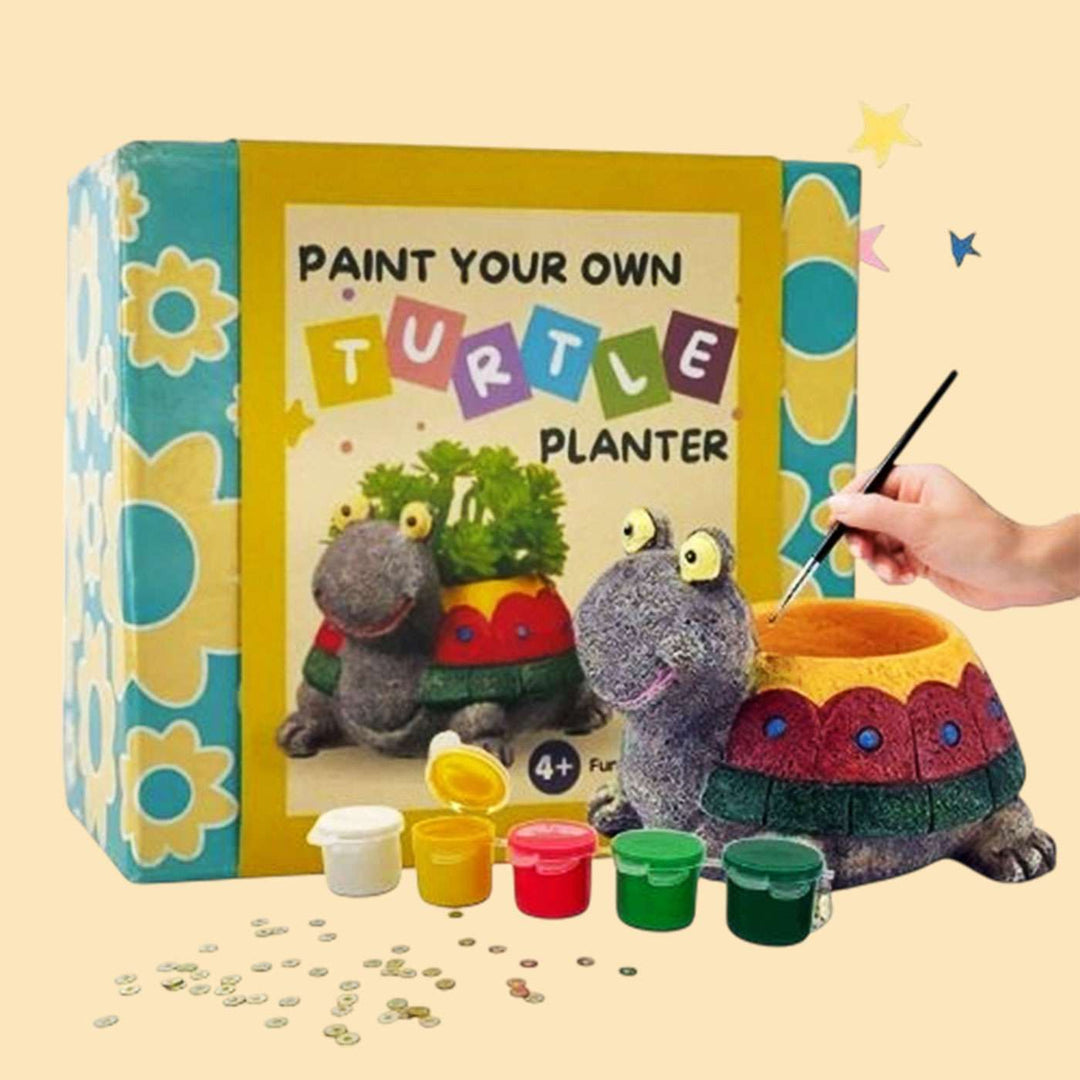 Paint Your Own Turtle Theme Ceramic Planter DIY Kit