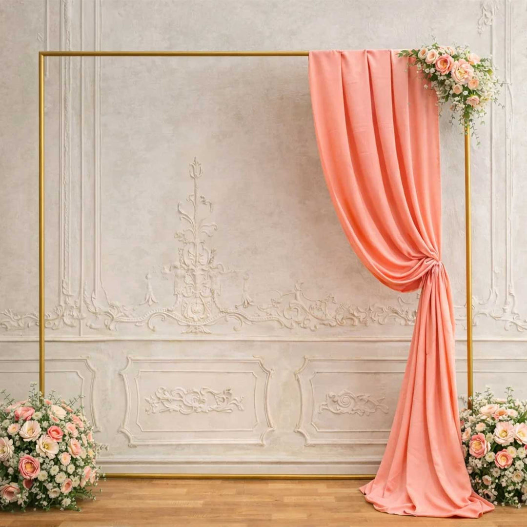 Reusable Baby Pink Butter Crepe Backdrop Drape, Ready-to-Hang For Mehndi & Pooja Decor
