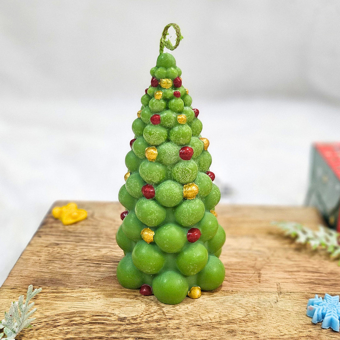 Handmade Bubble Christmas Tree Soy Wax Candle