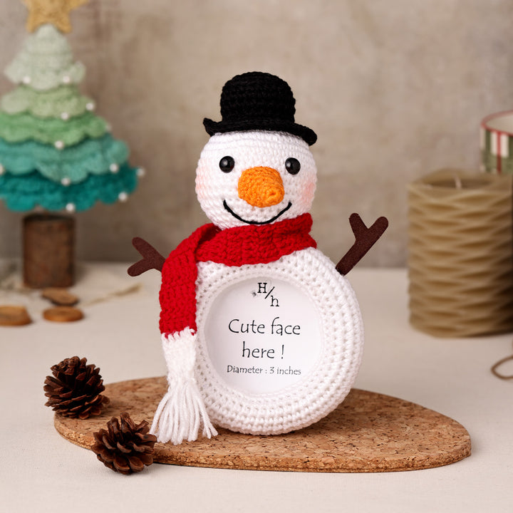 Handmade Snowman Crochet Ornament For Christmas Tree Decoration