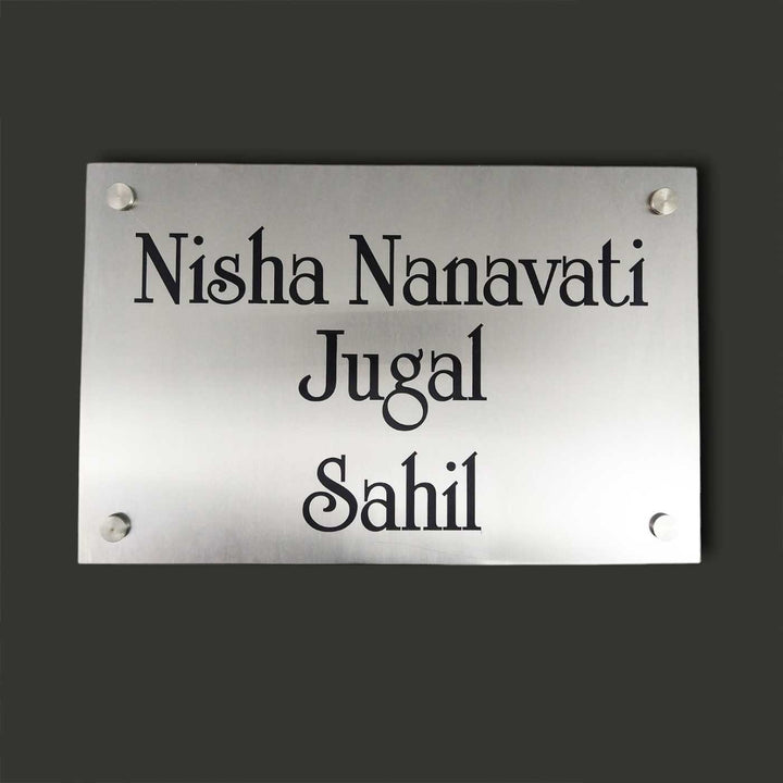 Personalized Engraved Minimalist Stainless Steel Name Plate