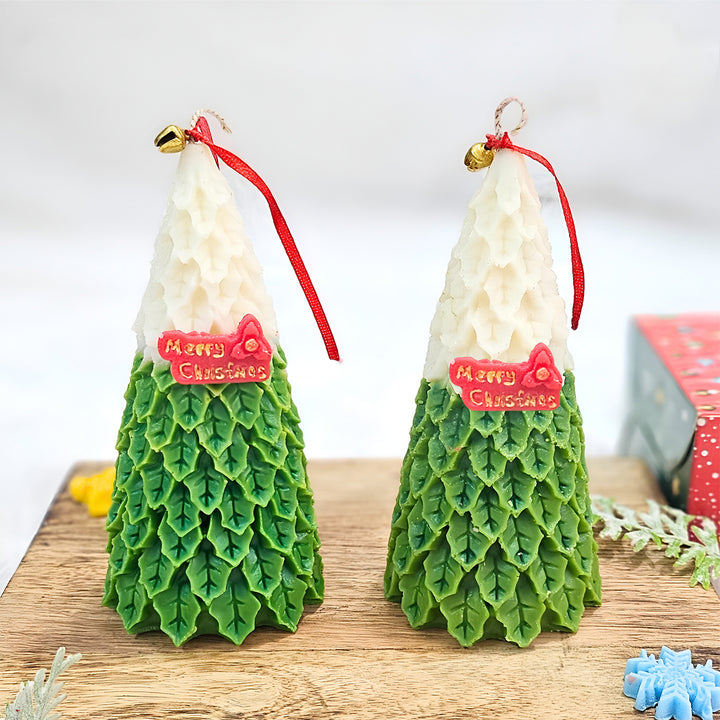 2 pc | Handmade Christmas Tree Soy Wax Candles