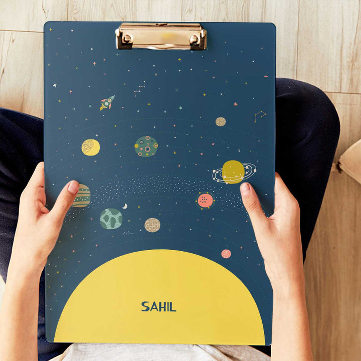 Personalized Space Explorer Theme Acrylic Clipboard