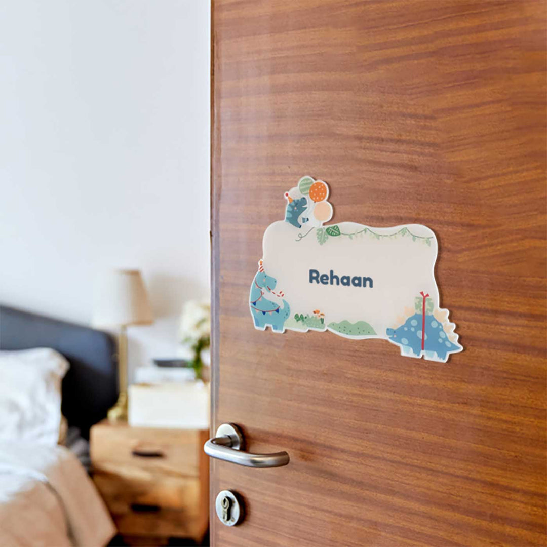 Personalized Dino Party Theme Acrylic Kids Name Plate