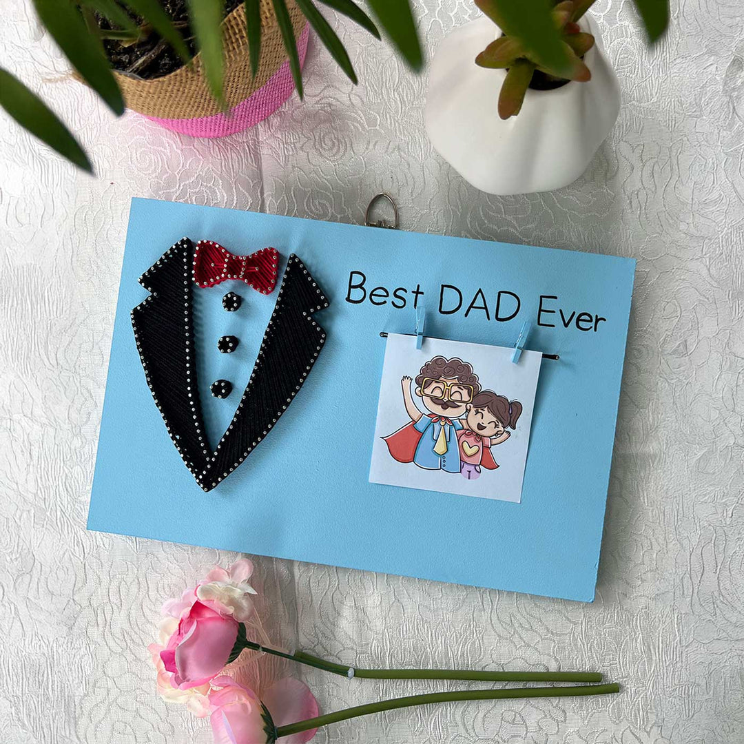 Personalized Handmade String Art Best Dad Ever Wooden Decorative Plaque For Fathers