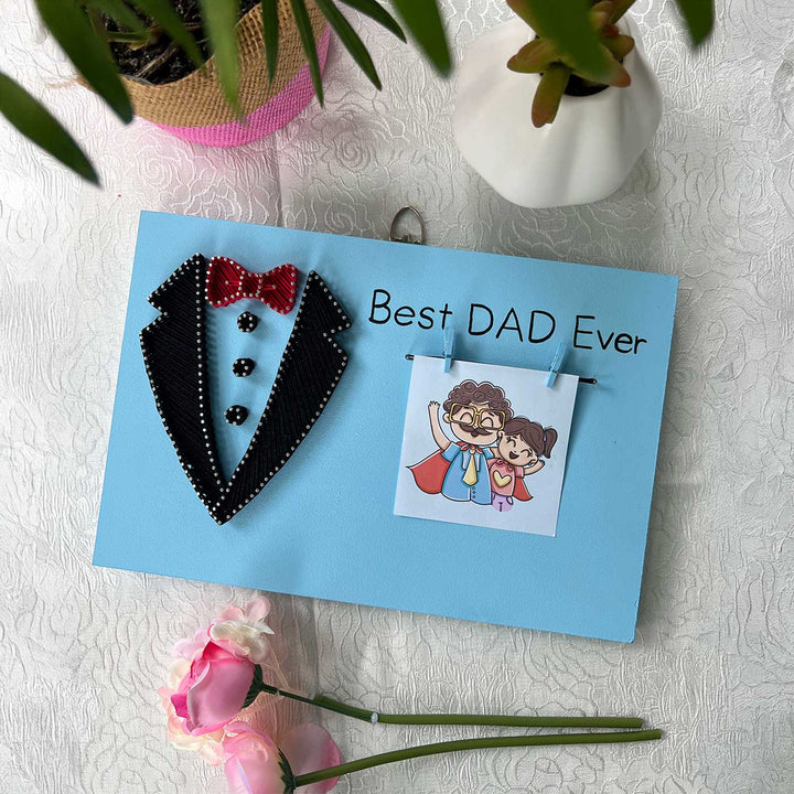 Personalized Handmade String Art Best Dad Ever Wooden Decorative Plaque For Fathers