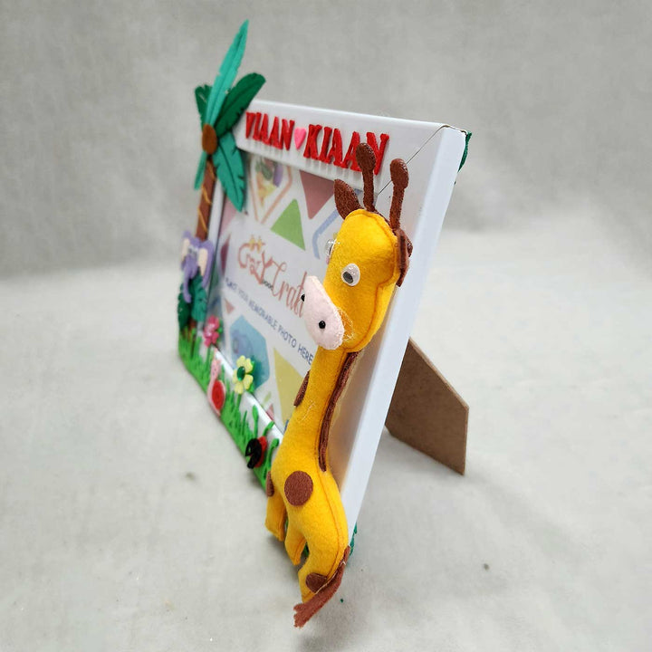 Personalized Jungle Animal Theme Felt Photo Frame
