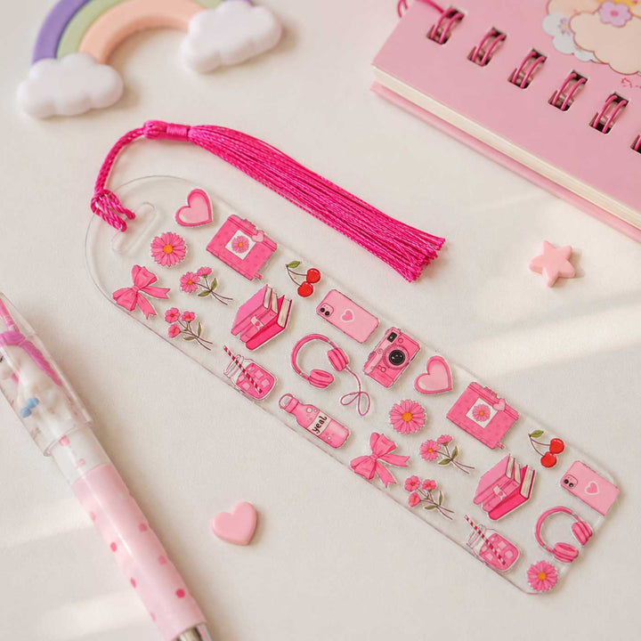 Gadgets Theme Handmade Acrylic Bookmark With Tassel For Book Lovers