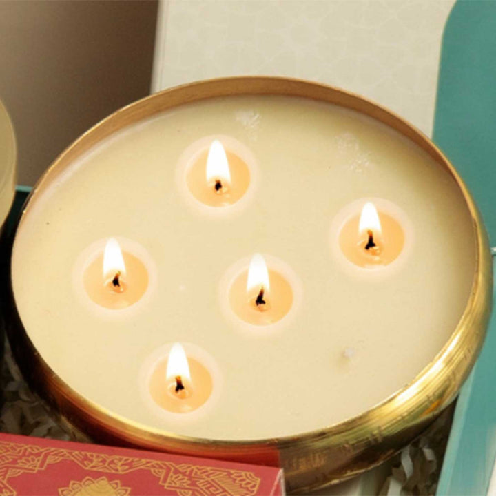 Handmade Urli Round Design Wax Candle