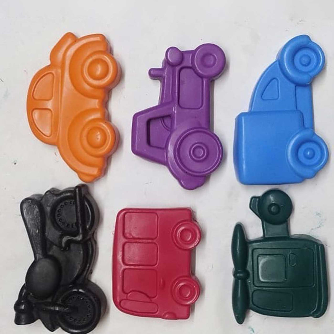Handmade Non-Toxic Jumbo Vehicles Assorted Crayons | Set Of 6
