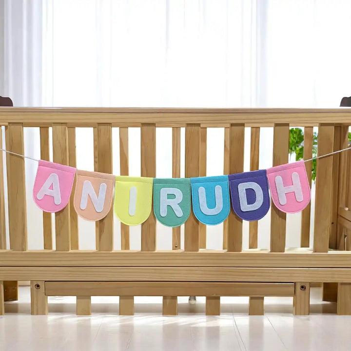 Personalized Handmade Pastel Rainbow Felt Bunting For Kids