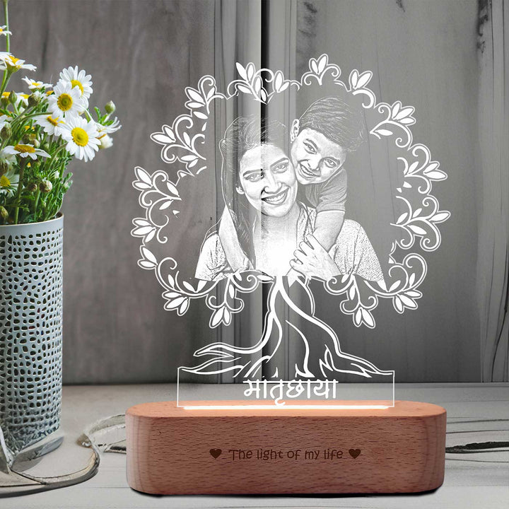 Photo Personalized "Matruchaya" Engraved Acrylic Lamp For Mothers