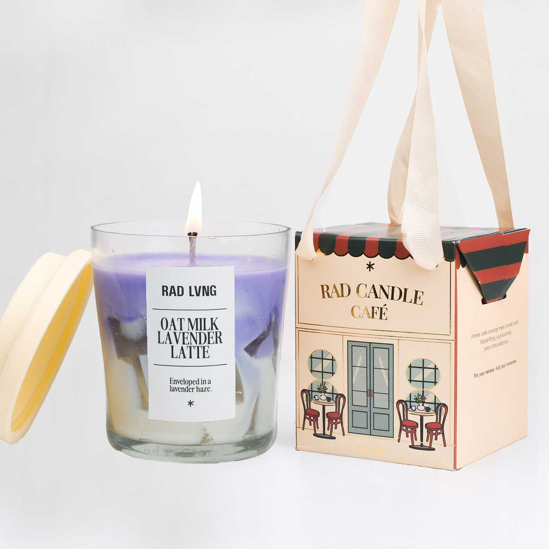 Hand Poured Oat Milk Lavender Latte Grande Scented Soy Wax Candle