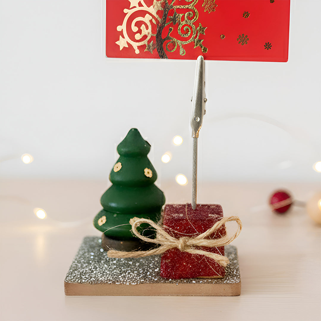 Little Christmas Tree Theme Wooden Photo Holder Stand