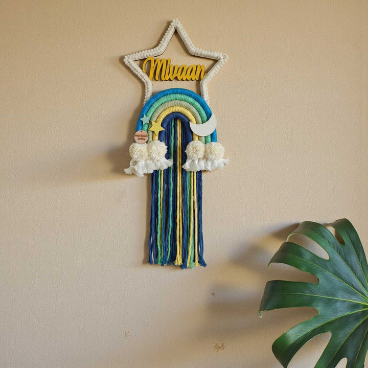 Personalized Macrame Star Theme Kids Name Plate