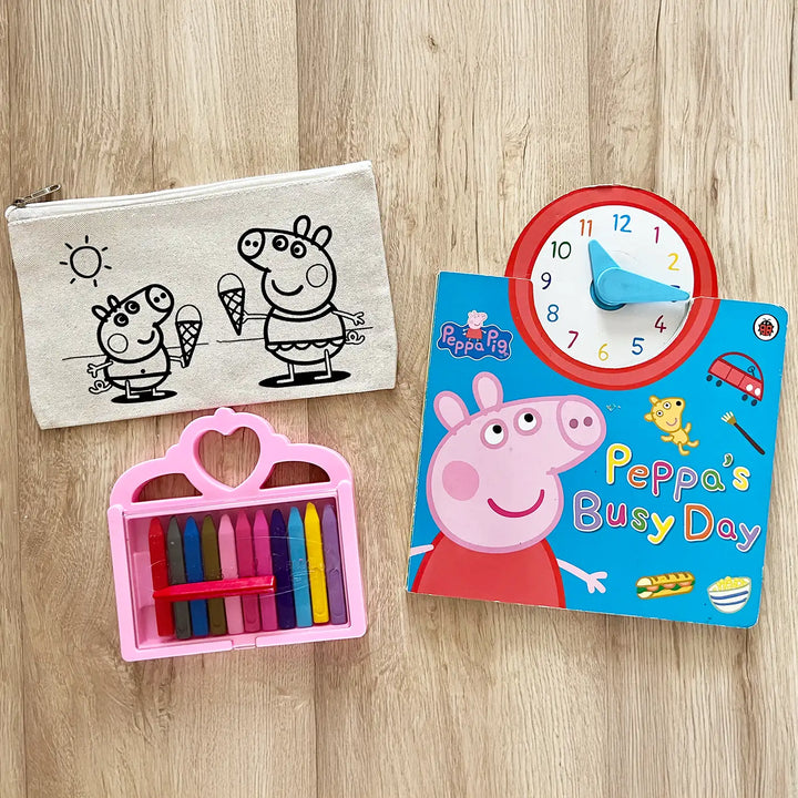 DIY Colour It Yourself Pegga Pig Cotton Pouch For Kids