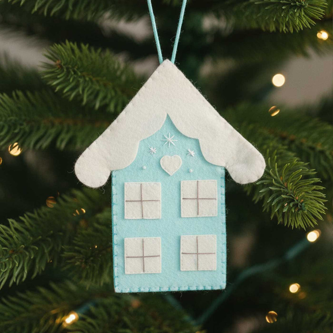 Handmade Felt Gingerbread House Christmas Ornaments