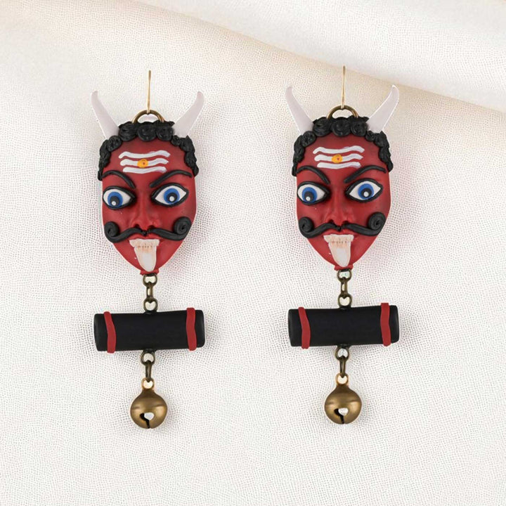 Handmade Polymer Clay Drishti Bommai Design Earrings
