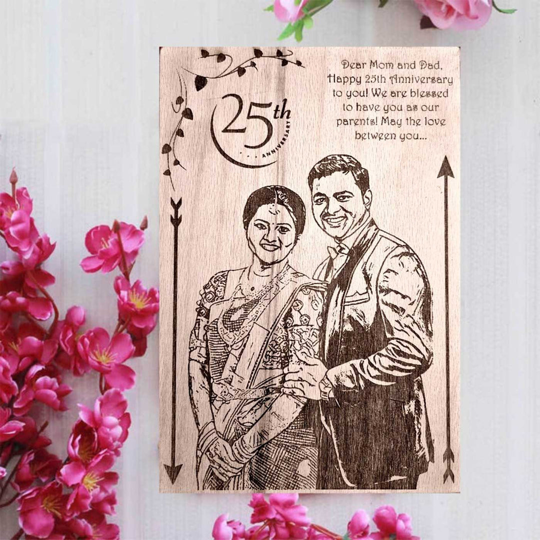 Photo Personalized Engraved Anniversary Wooden Decorative Plaque