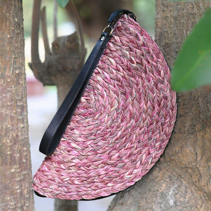 Handmade Grass Woven Boho Sanai Clutch