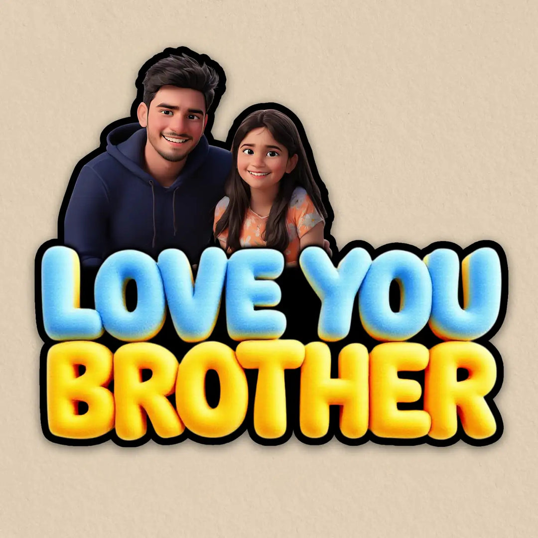 Photo Personalized "Love You Brother" Acrylic Fridge Magnet