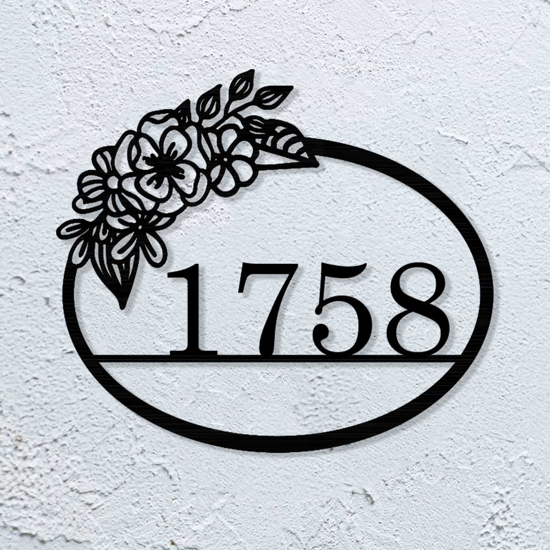 Personalized Laser Cut Floral Design Steel Name Plate