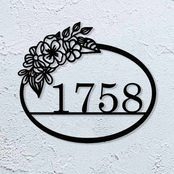 Personalized Laser Cut Floral Design Steel Name Plate
