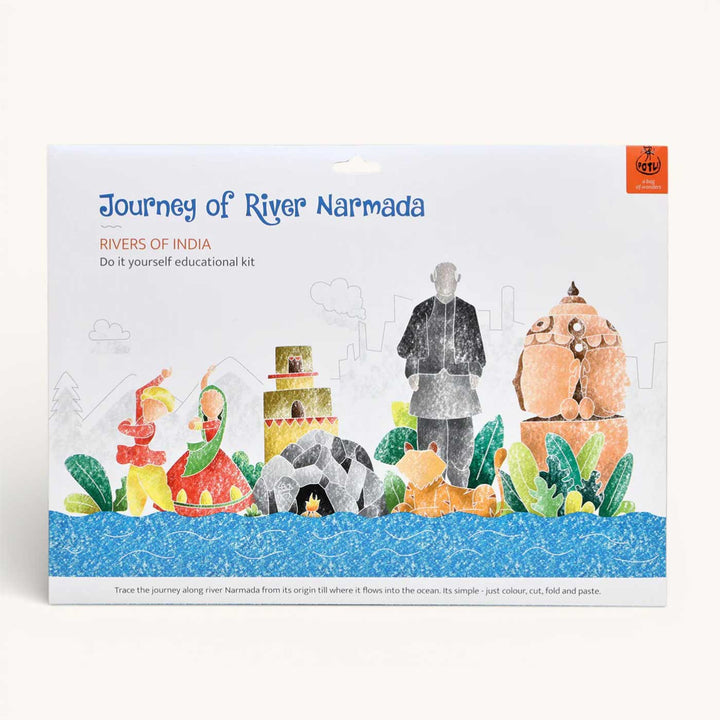 Narmada Rivers of India DIY Kit | 11 Coloring Templates, 1 Map Of India And Instruction Sheet