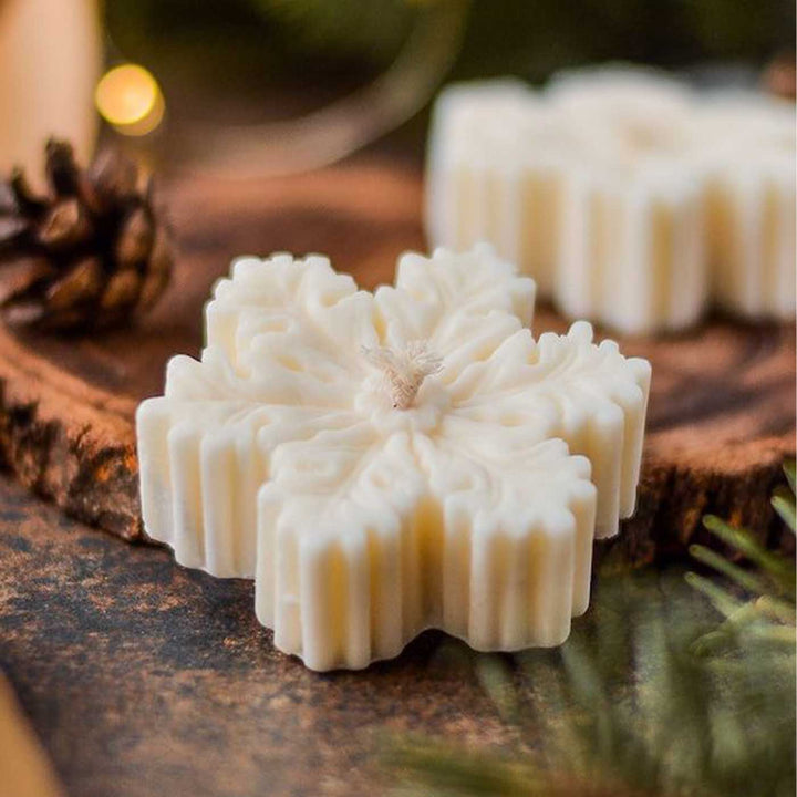 Handmade Snowflake Scented Soy Wax Candle For Christmas Decoration | Set Of 2
