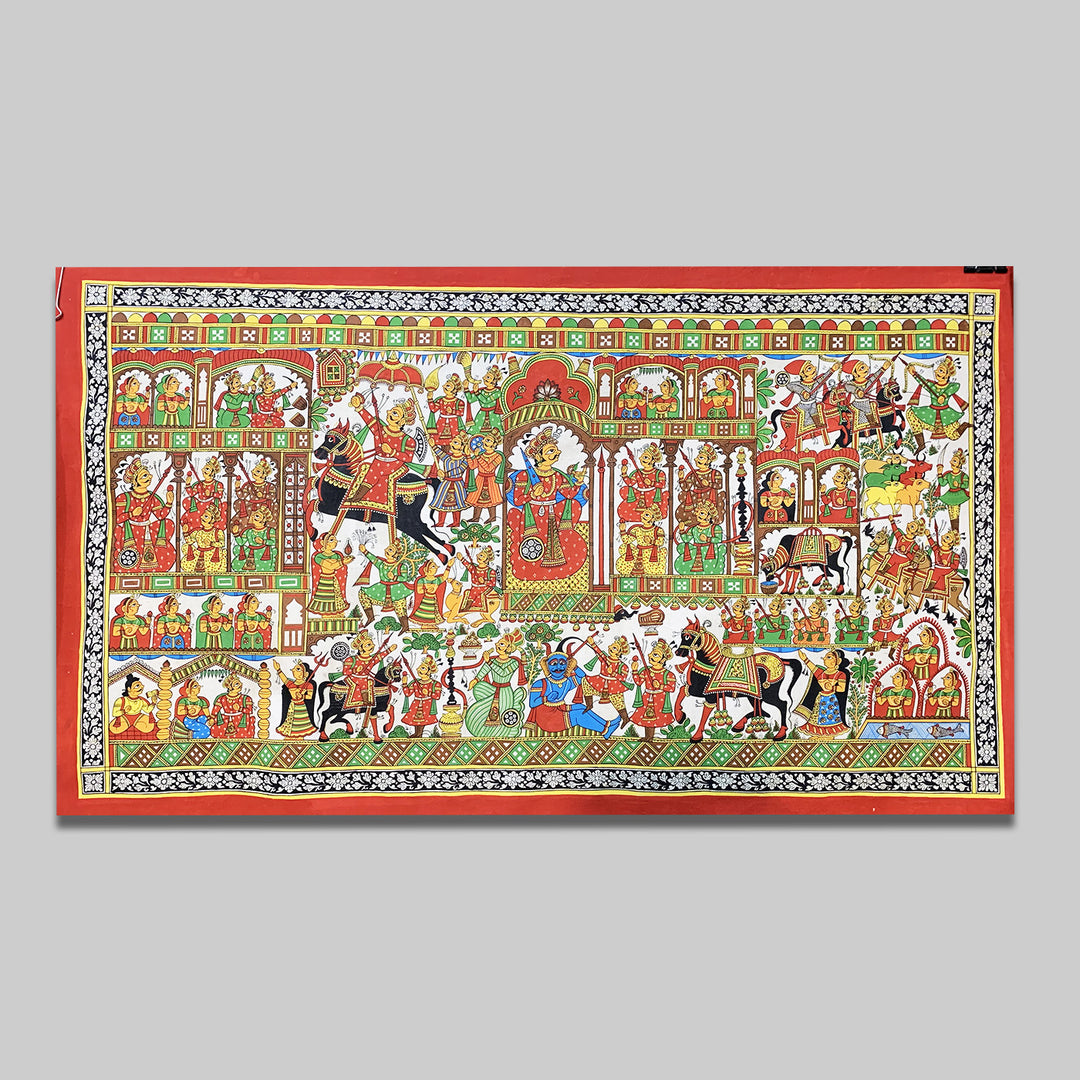 28 X 48 Inch | Story of Pabuji Paper Phad Painting