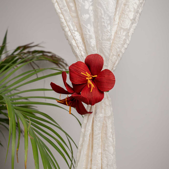Handmade Hibiscus Design Paper Curtain Tie-Back