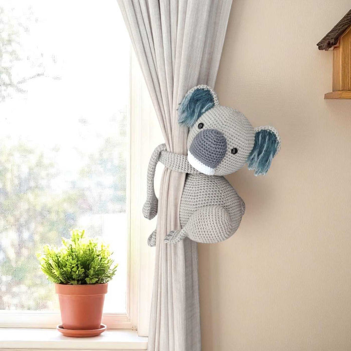 Handmade Crochet Koala Curtain Tie for Newborns