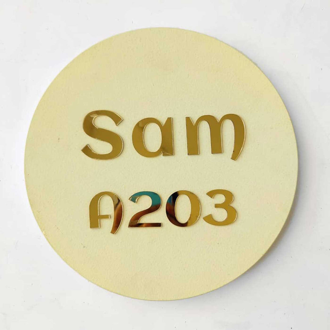 Personalized Minimal Ivory MDF Wood Name Plate