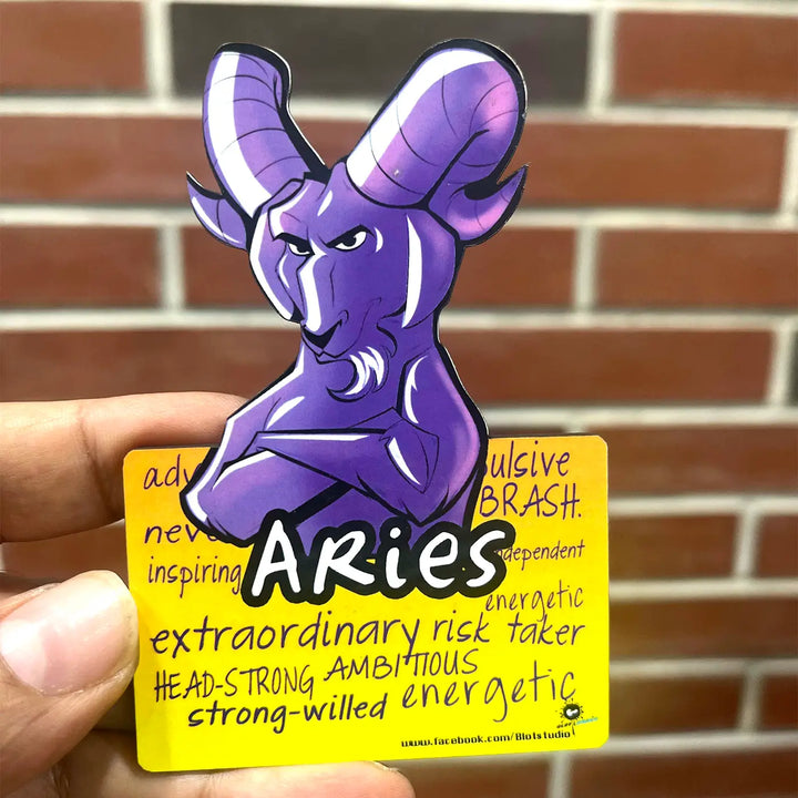 Printed Aries Zodiac Sign MDF Wood Fridge Magnet