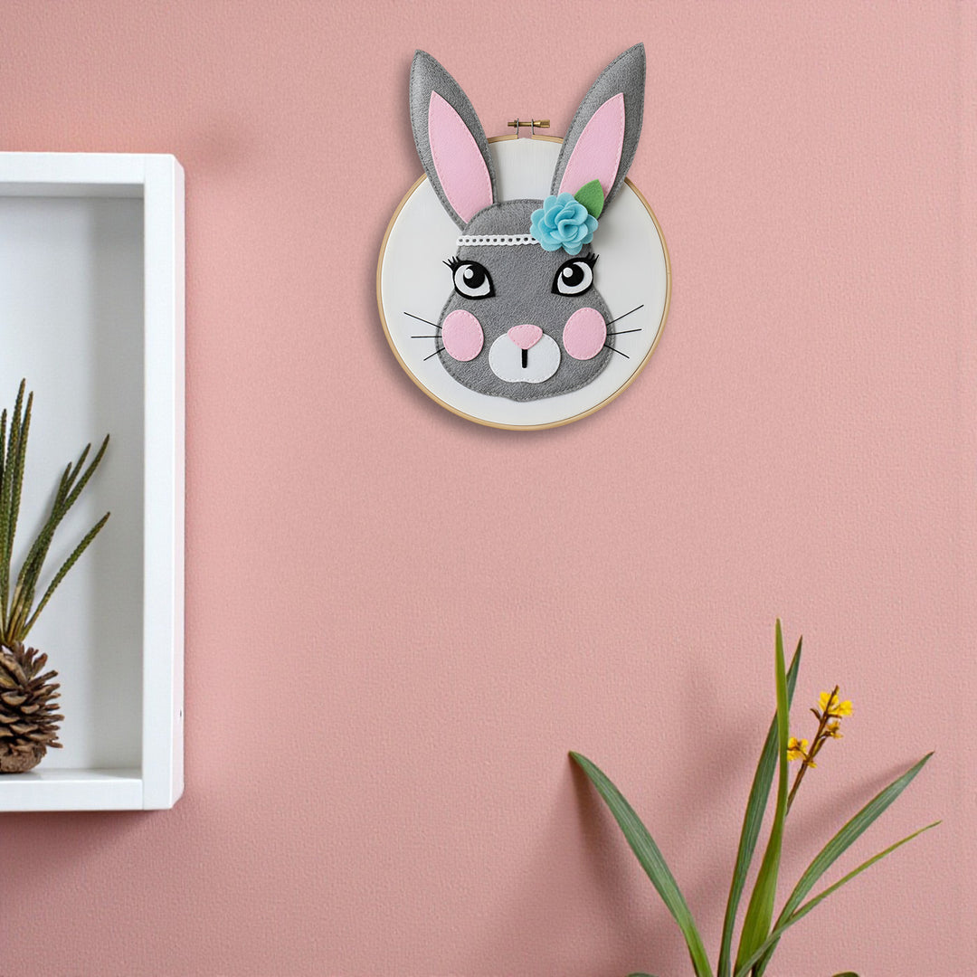 Handmade Bunny Theme Felt Wall Hoop