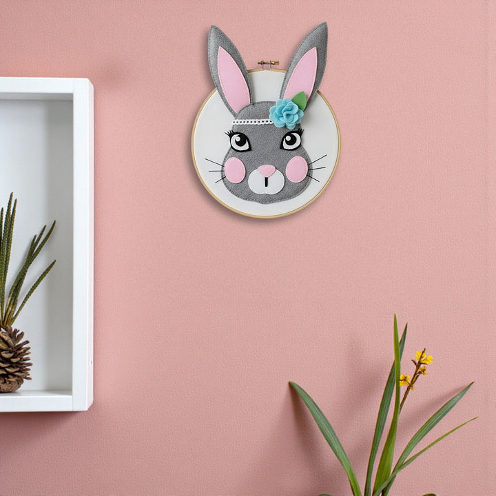 Handmade Bunny Theme Felt Wall Hoop