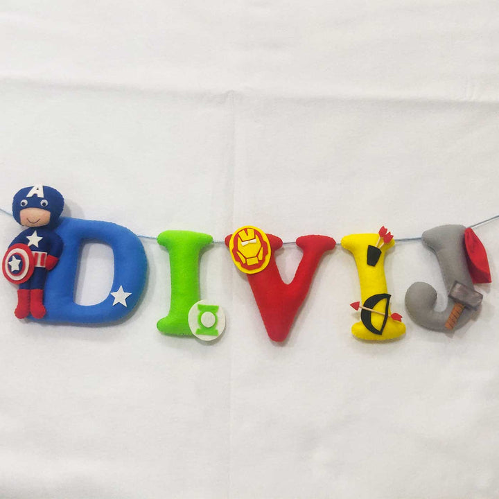 Personalized Handmade Superhero Theme Felt Kids Bunting