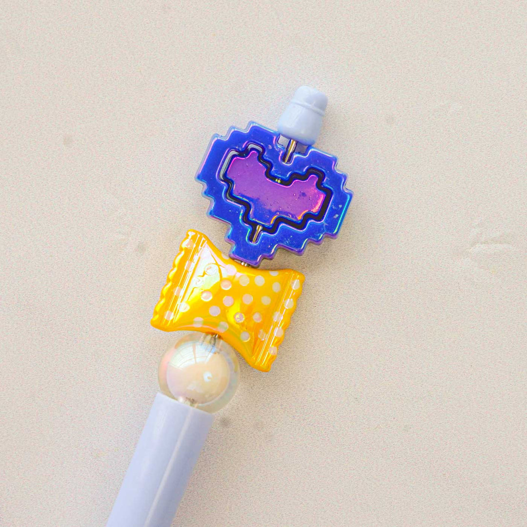 Cute Character "Purple Heart" Topper Pen For Kids