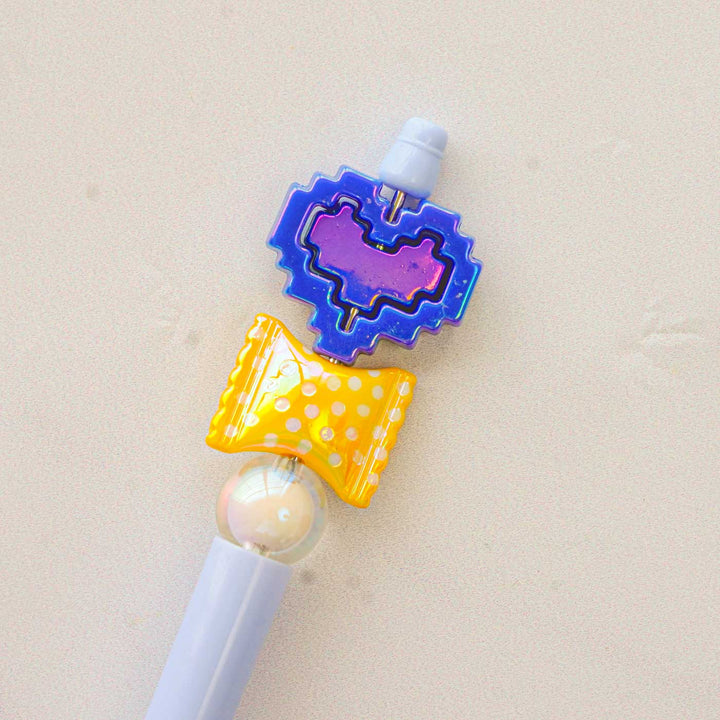 Cute Character "Purple Heart" Topper Pen For Kids