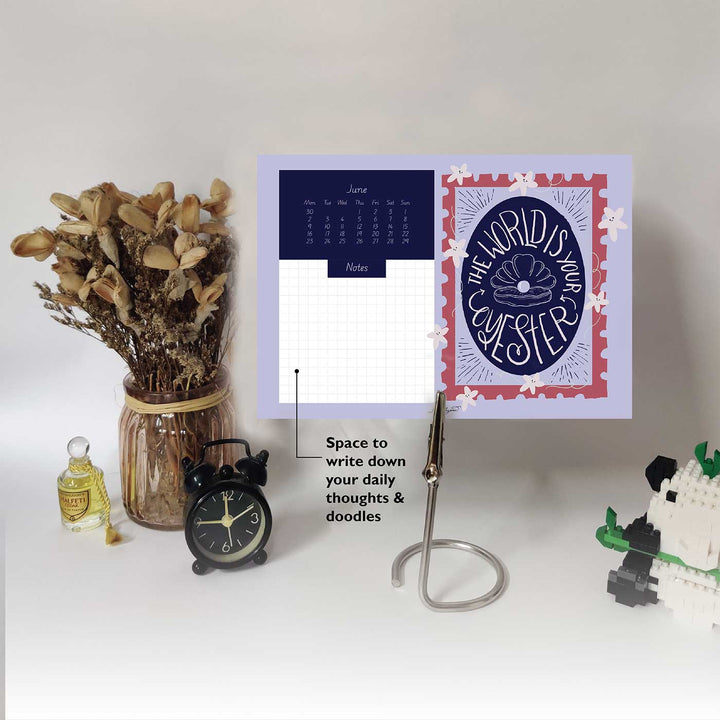 2025 Stylish Desk Calendar With Metal Stand