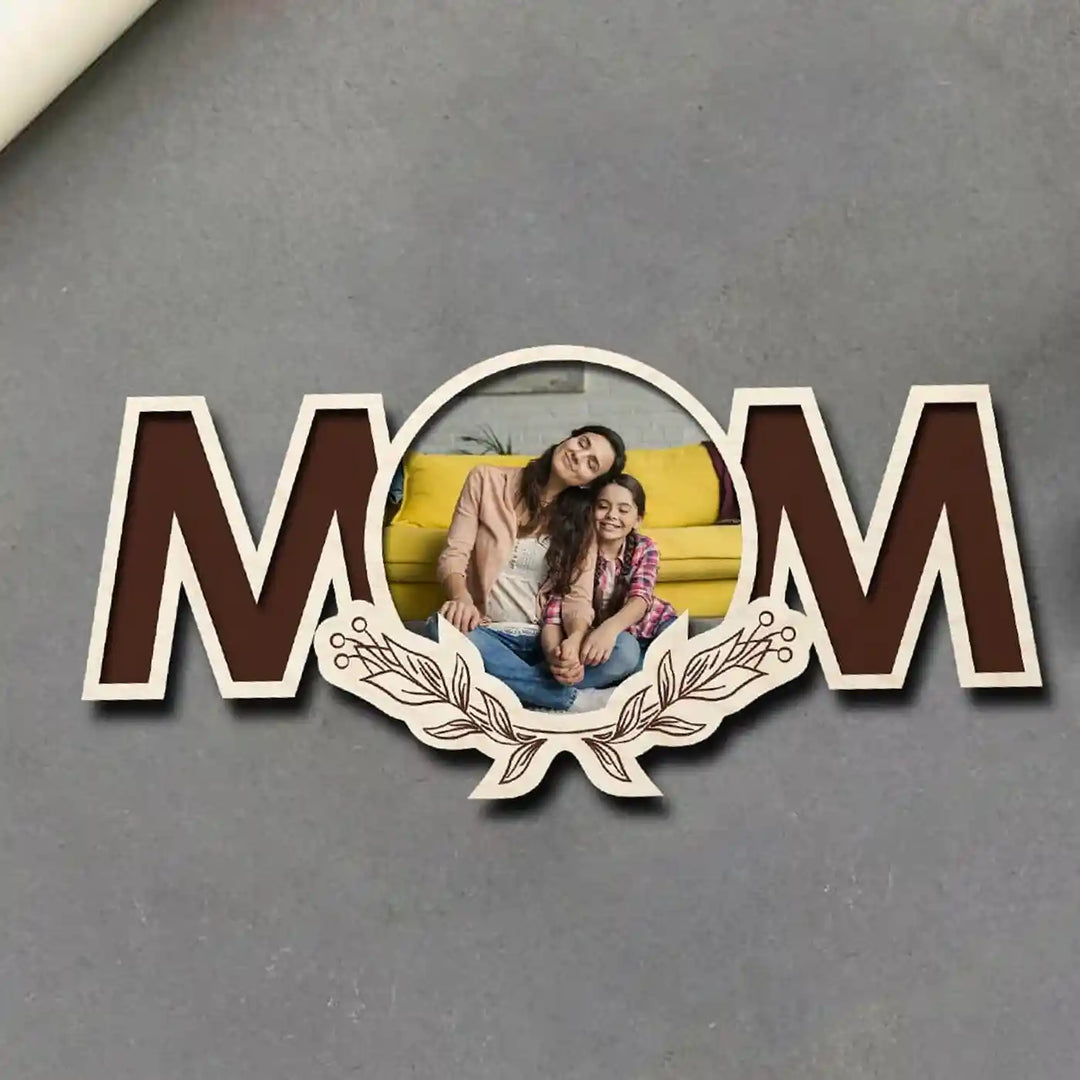 Photo Personalized Handmade Mom Theme Wooden Fridge Magnet | Set Of 3