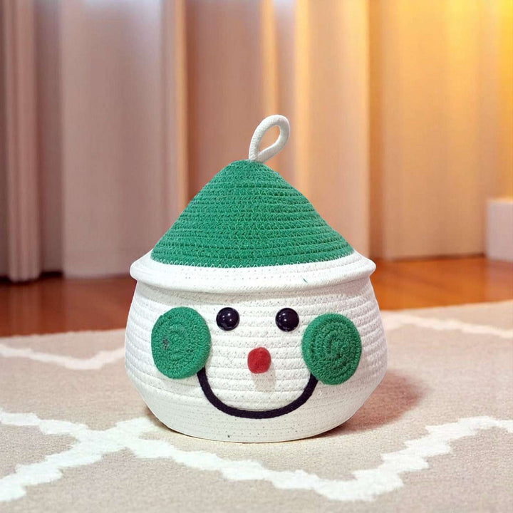 Santa Handmade Coil Basketry Cotton Rope Basket for Kids
