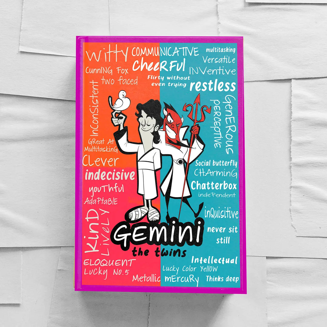 Printed Gemini Theme Ruled Notebook | A5 | 50 Pages