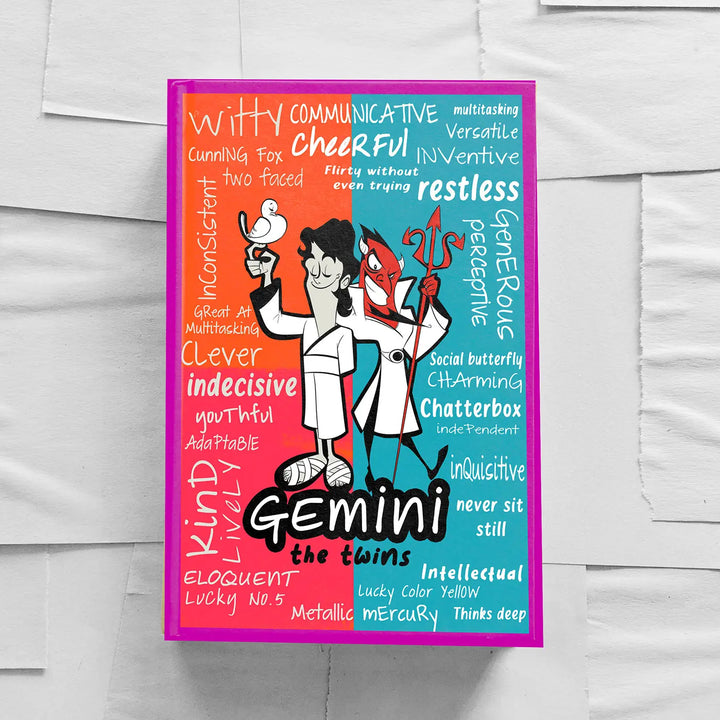 Printed Gemini Theme Ruled Notebook | A5 | 50 Pages