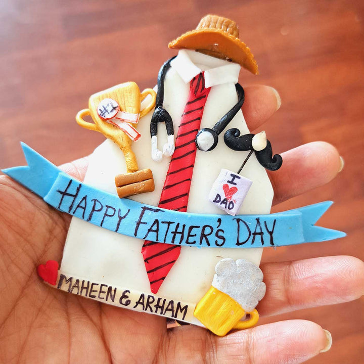 Personalized Handmade Doctor Theme Clay Fridge Magnet For Fathers