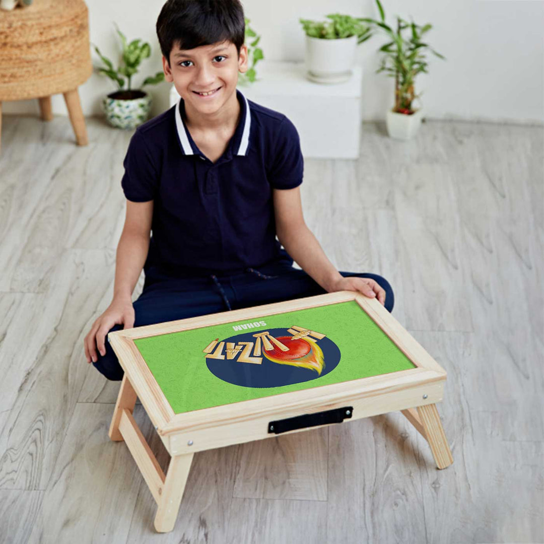 Personalized Cricket Buzz Theme Wooden Foldable Desk