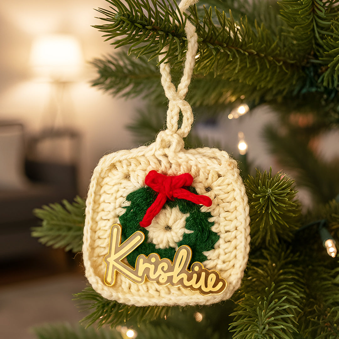 Personalized Crochet Christmas Ornament For Tree Decoration