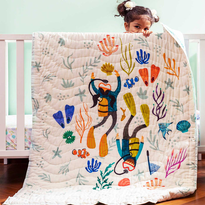 Personalized A Kingdom Of Kelp Baby Theme Cotton Quilt For Kids