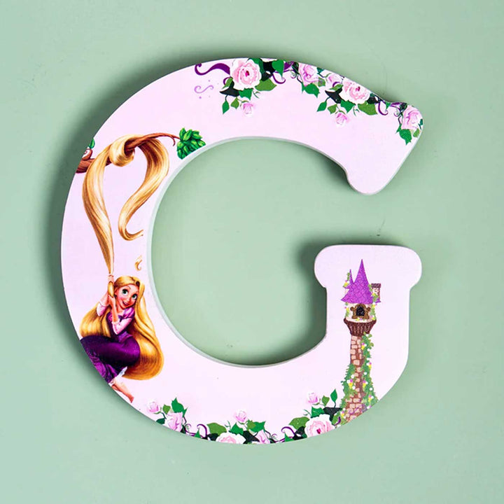 Handmade Purple Princess Theme MDF Wood 3D Wall Letter For Kids - G